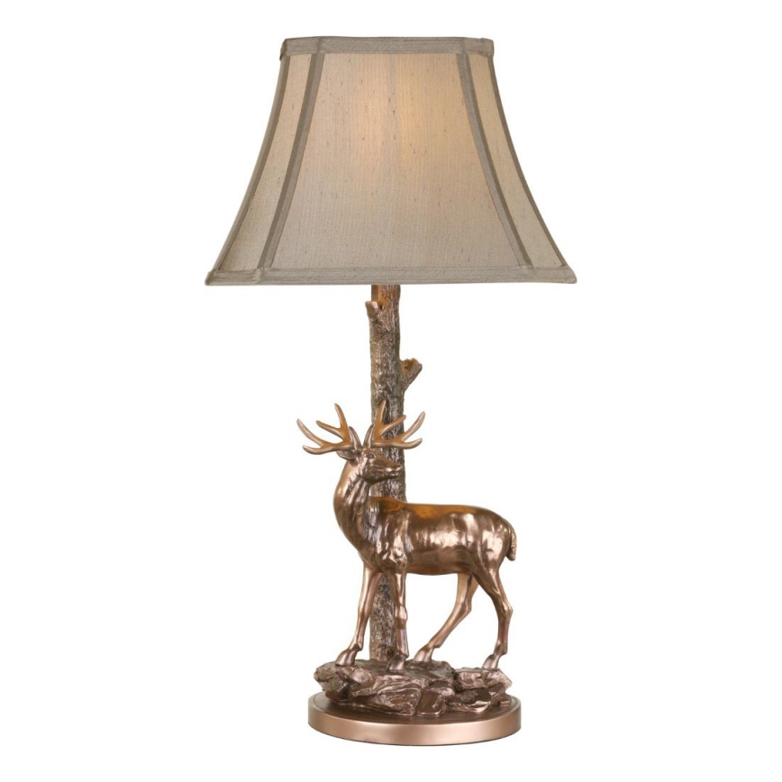 Där Lighting GUL5545-X - Stolná lampa GULLIVER 1xE27/60W/230V béžová/bronzová