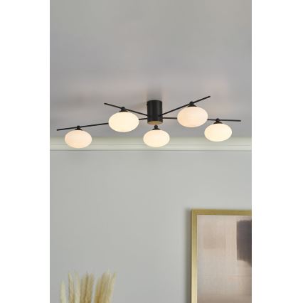 Där Lighting JAS5422 - Prisadené stropné svietidlo JASPER 5xG9/25W/230V čierne