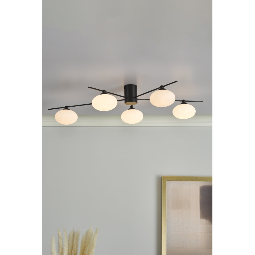 Där Lighting JAS5422 - Prisadené stropné svietidlo JASPER 5xG9/25W/230V čierne