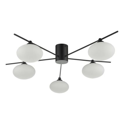 Där Lighting JAS5422 - Prisadené stropné svietidlo JASPER 5xG9/25W/230V čierne