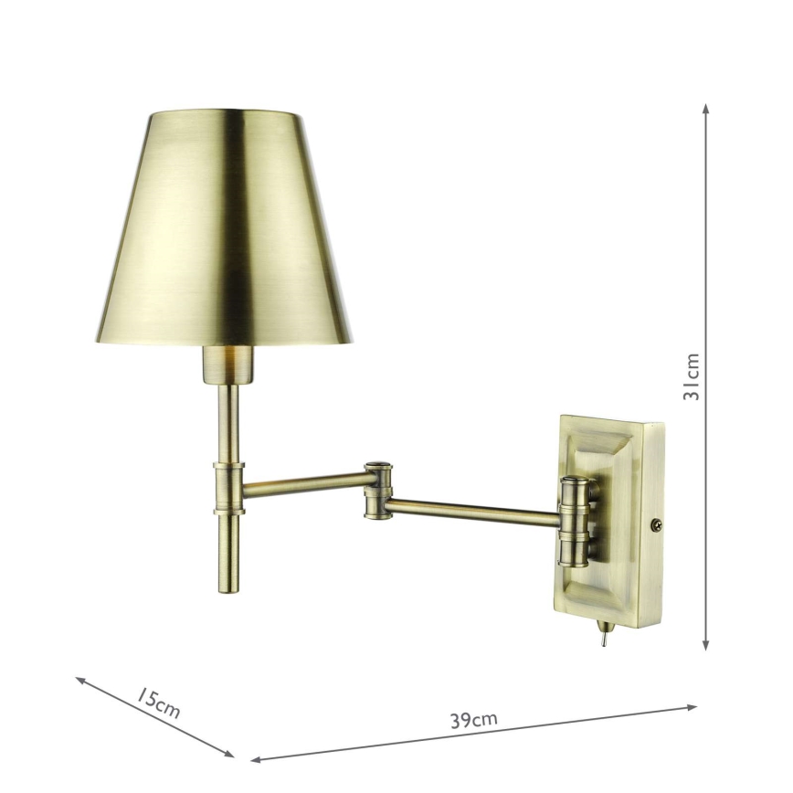 Där Lighting KEN0775 - Flexibilná nástenná lampa KENSINGTON 1xE14/25W/230V mosadz