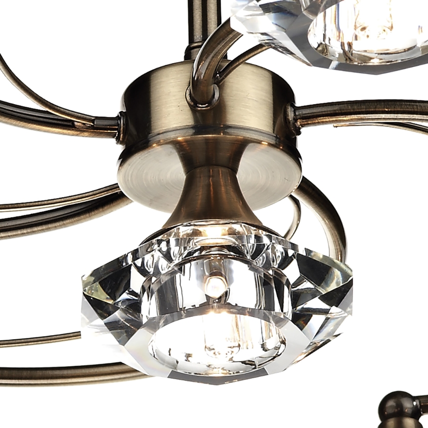Där Lighting LUT0675 - Prisadený luster LUTHER 6xG9/40W/230V mosadz