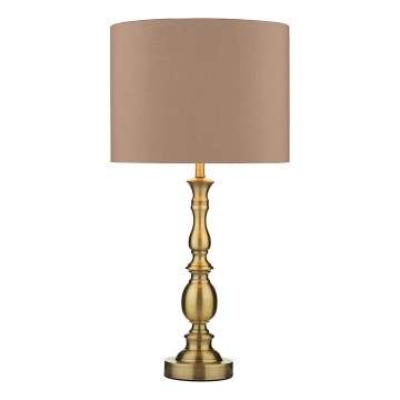 Där Lighting MAD4275 - Stolná lampa MADRID 1xE27/60W/230V hnedá/mosadz