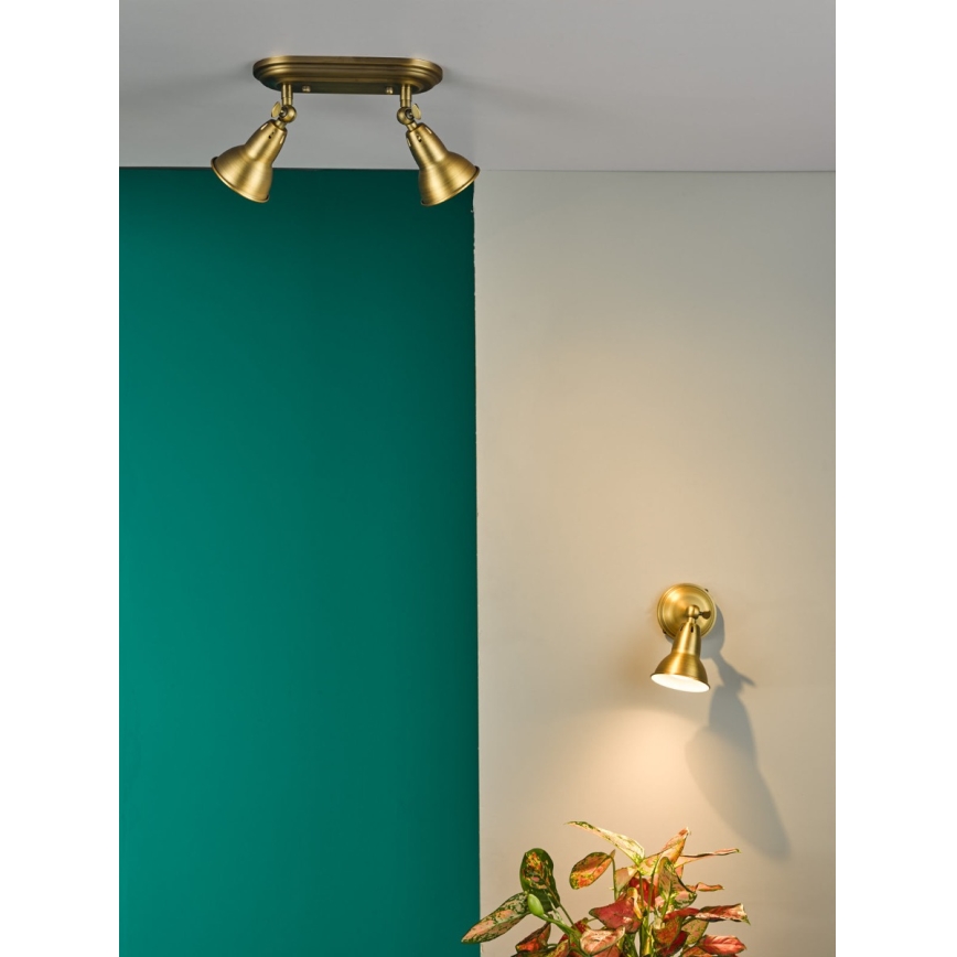 Där Lighting NAT0742 - Nástenné bodové svietidlo NATHANIEL 1xGU10/11W/230V mosadz