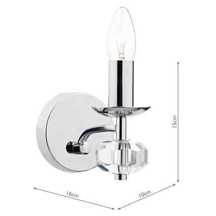 Där Lighting OLE0750 - Nástenné svietidlo OLEANA 1xE14/40W/230V lesklý chróm
