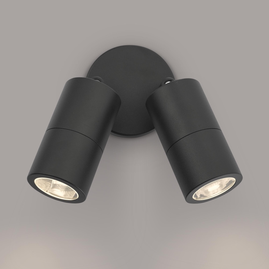 Där Lighting ORT0922 - LED vonkajšie nástenné bodové svietidlo ORTEGA 2xGU10/5W/230V IP65 čierna