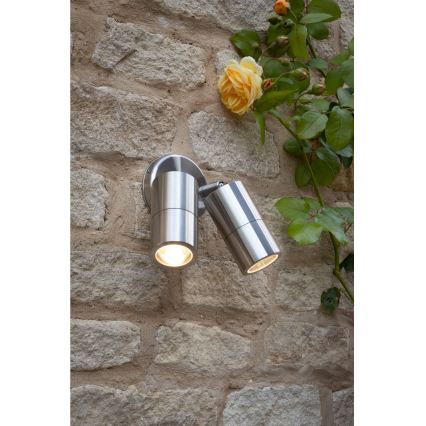 Där Lighting ORT0968 - LED vonkajšie nástenné bodové svietidlo ORTEGA 2xGU10/5W/230V IP65 lesklý chróm