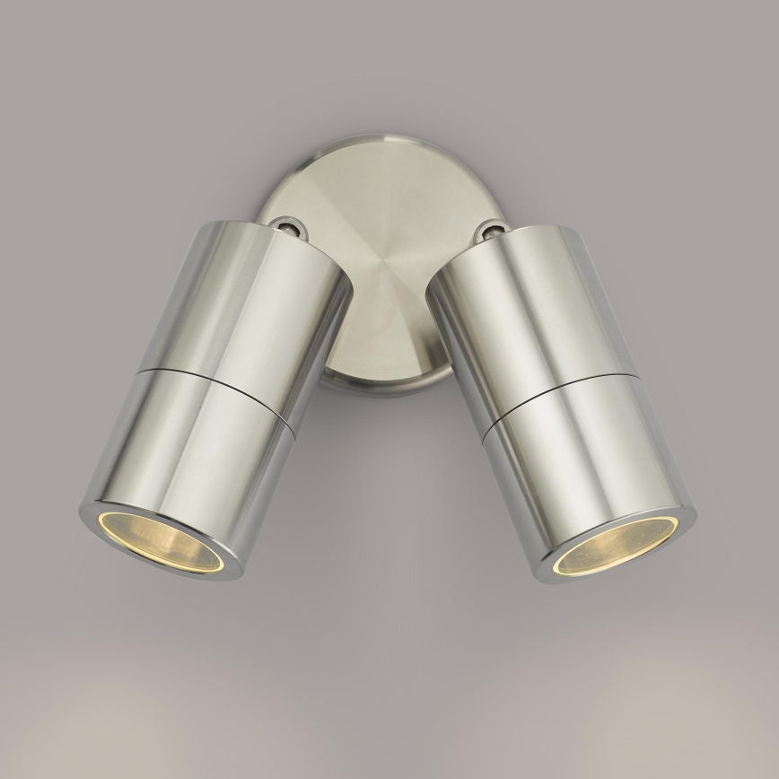 Där Lighting ORT0968 - LED vonkajšie nástenné bodové svietidlo ORTEGA 2xGU10/5W/230V IP65 lesklý chróm