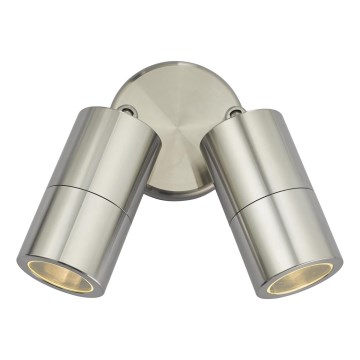 Där Lighting ORT0968 - LED vonkajšie nástenné bodové svietidlo ORTEGA 2xGU10/5W/230V IP65 lesklý chróm