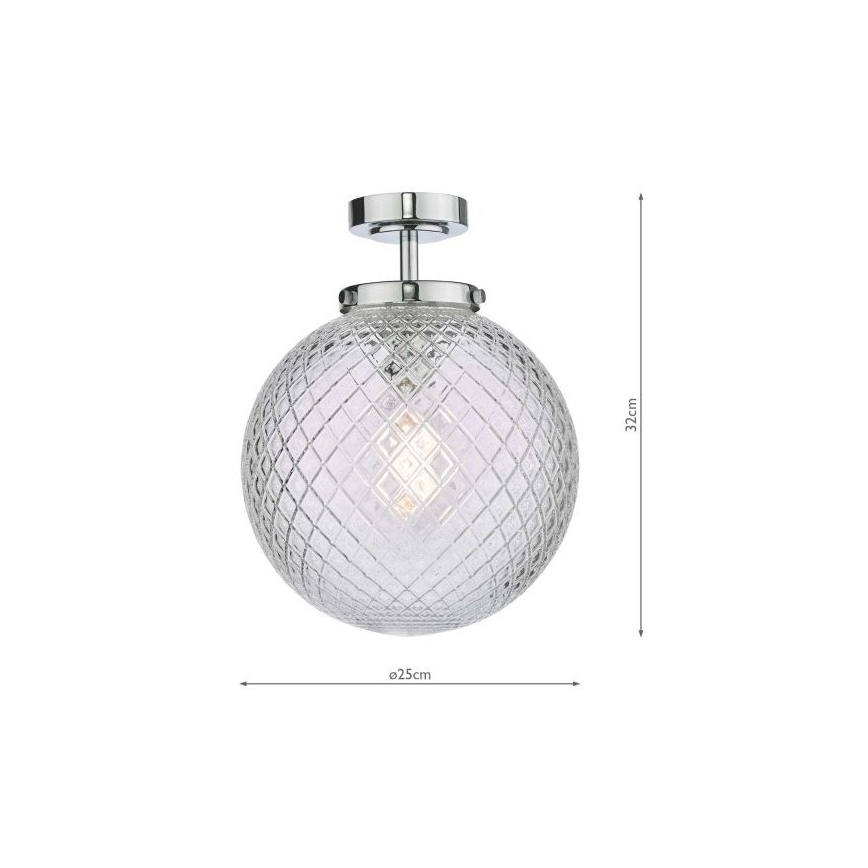 Där Lighting WAY0150 - Kúpeľňové stropné svietidlo WAYNE 1xE27/40W/230V IP44 pr. 25 cm lesklý chróm