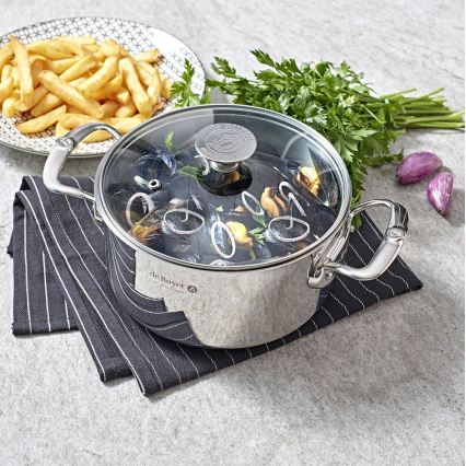De Buyer 3427.28 - Hrniec s pokrievkou MILADY 28 cm z nerezovej ocele
