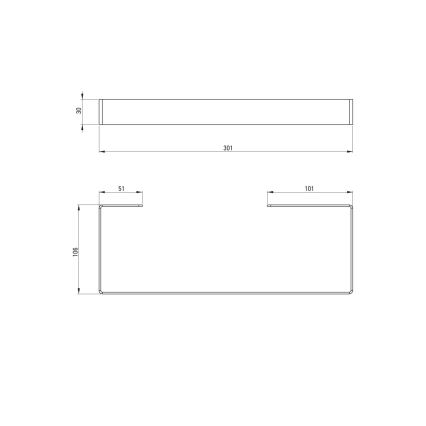 Deante ADM_A611 - Nástenný vešiak na uteráky MOKKO 30 cm biely