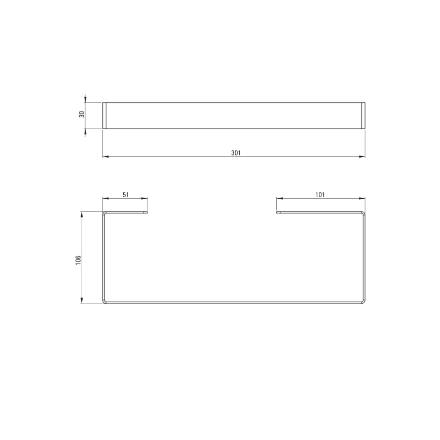 Deante ADM_A611 - Nástenný vešiak na uteráky MOKKO 30 cm biely