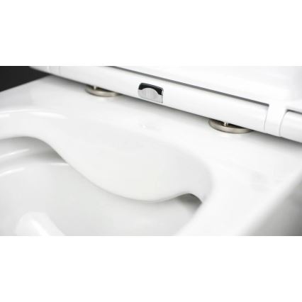 Deante CGRD6ZPW - Závesné WC s doskou ROUND keramika/biela