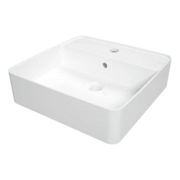 Deante CGS_6U4B - Umývadlo na dosku s otvorom pre batériu SQUARE 42x42 cm keramika/biela