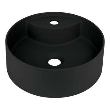 Deante CQS_NU4B - Umývadlo na dosku s otvorom pre batériu SILIA, priemer 36 cm, granit/čierna