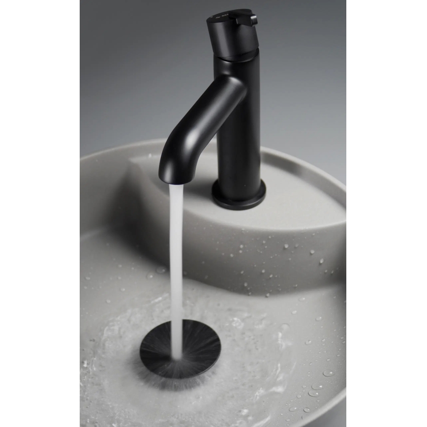 Deante CQS_SU4B - Umývadlo na dosku s otvorom pre batériu SILIA pr. 36 cm granit/metalicky sivé