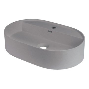 Deante CQS_SU6B - Umývadlo na dosku s otvorom pre batériu SILIA 35 × 55 cm, granitovo-metalická sivá
