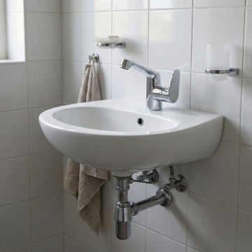 Deante - Závesné umývadlo JASMIN 45,7x36,4 + umývadlová batéria LEMON