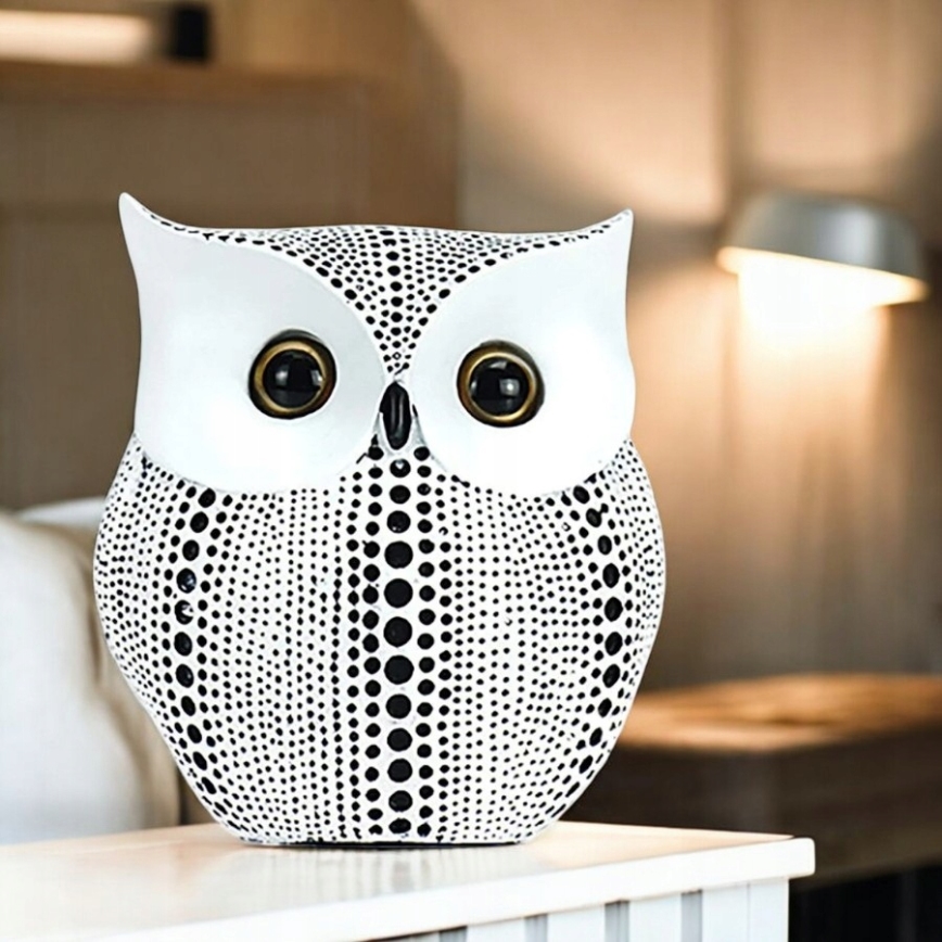 Dekorácia na stôl 15 cm biela/čierna