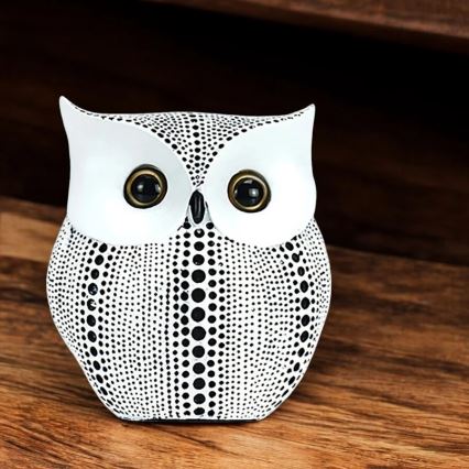 Dekorácia na stôl 15 cm biela/čierna