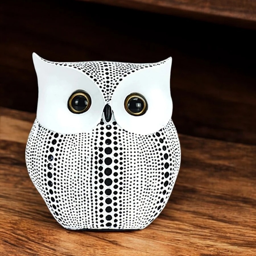 Dekorácia na stôl 15 cm biela/čierna