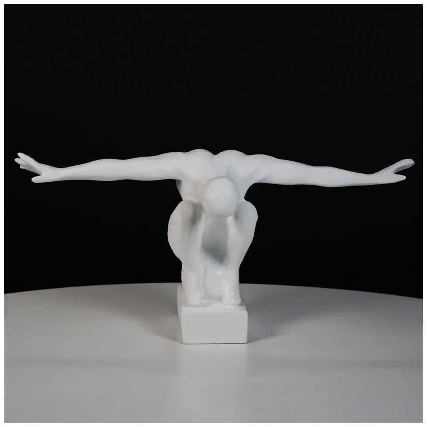 Dekorácia na stôl 19,5x16x38,5 cm živica/biela