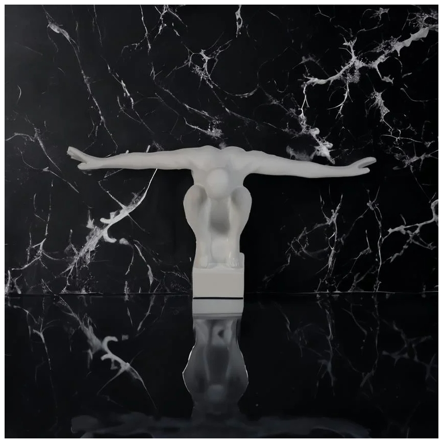 Dekorácia na stôl 19,5x16x38,5 cm živica/biela