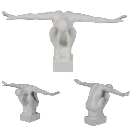 Dekorácia na stôl 19,5x16x38,5 cm živica/biela