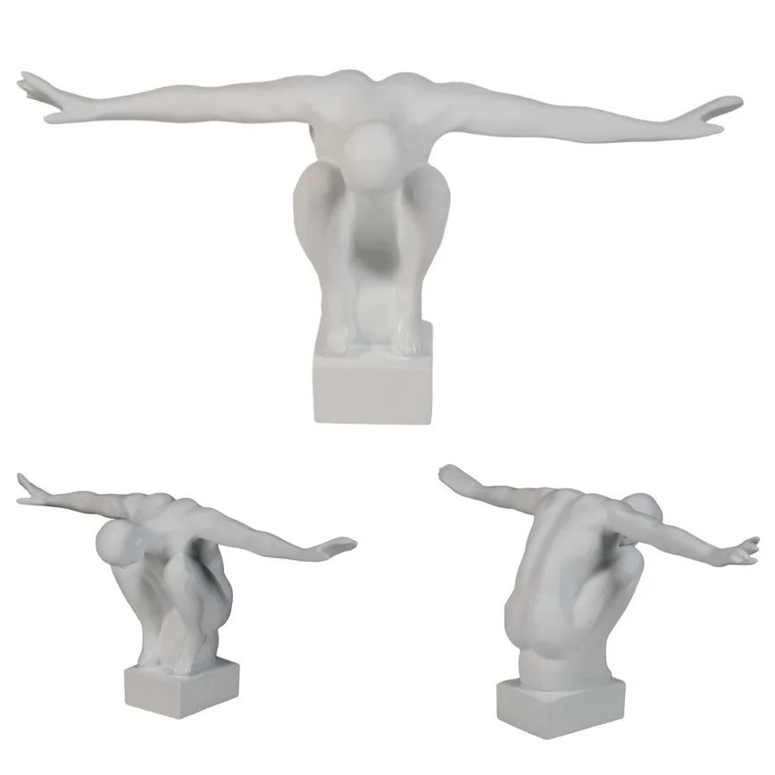 Dekorácia na stôl 19,5x16x38,5 cm živica/biela