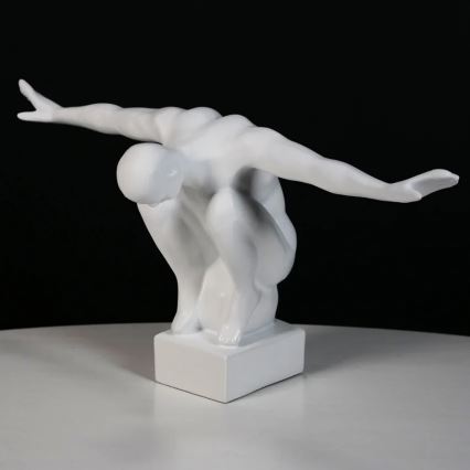 Dekorácia na stôl 20x16x41 cm živica/biela