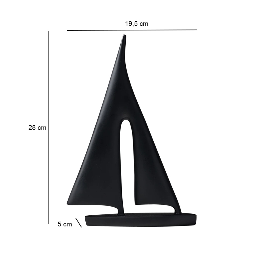 Dekorácia na stôl 28 cm živica/čierna