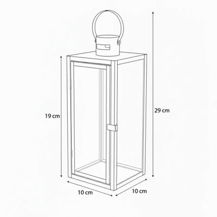 Dekoračná lucerna TOWER 29 cm lesklý chróm