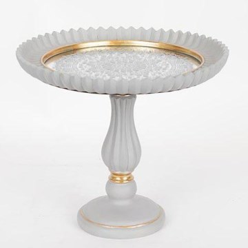 Dekoračný podnos pr. 23,5 cm biela/zlatý