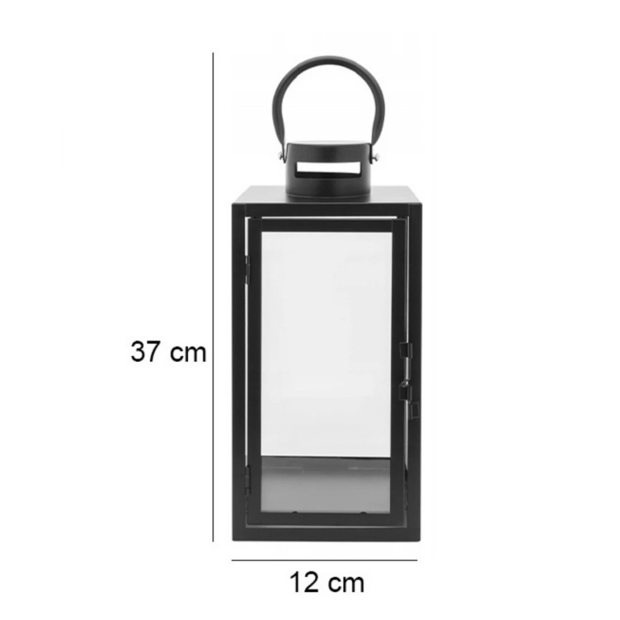 Dekoratívna lucerna 38 cm čierna