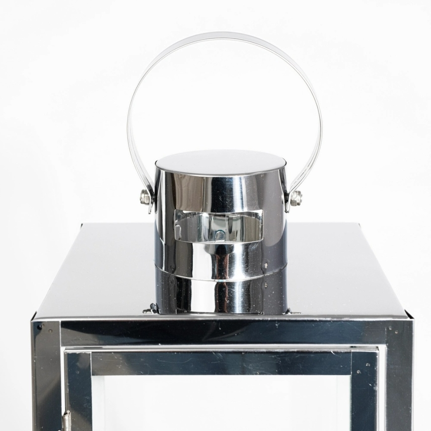 Dekoratívna lucerna 49 cm lesklý chróm