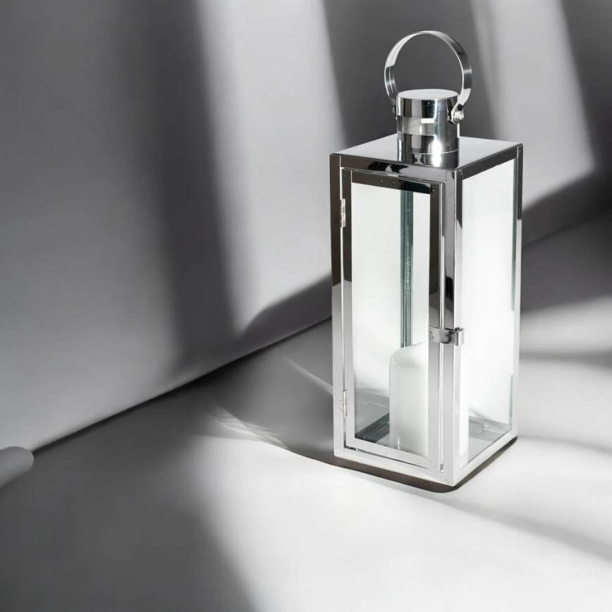 Dekoratívna lucerna 63 cm, lesklý chróm