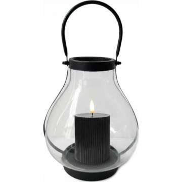 Dekoratívna lucerna GLASSY 25 cm čierna