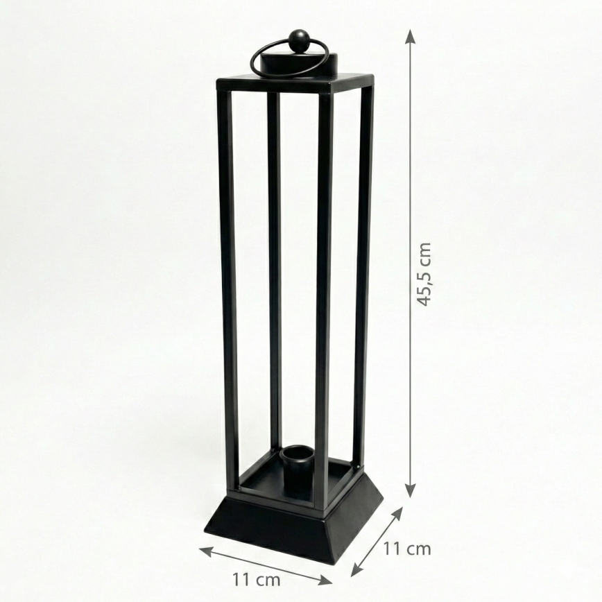 Dekoratívna lucerna HALL 45,5 cm, čierna