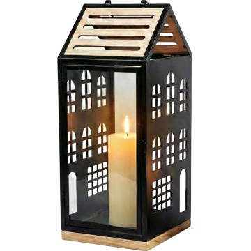Dekoratívna lucerna HOME 47,5 cm čierna/béžová