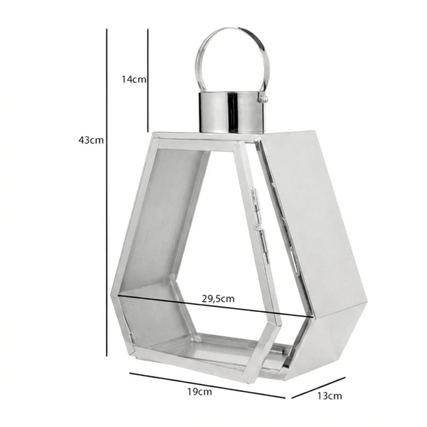 Dekoratívna lucerna PALACE, 43 cm, lesklý chróm