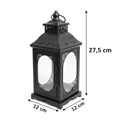 Dekoratívna lucerna ROSEHILL 27,5 cm čierna