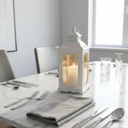 Dekoratívna lucerna ROSEHILL 40 cm biela