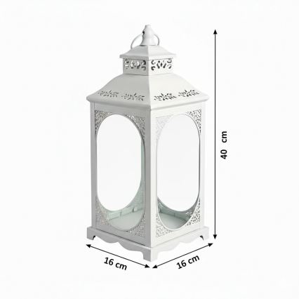 Dekoratívna lucerna ROSEHILL 40 cm biela
