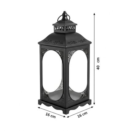 Dekoratívna lucerna ROSEHILL 40 cm čierna