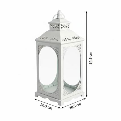 Dekoratívna lucerna ROSEHILL 54,5 cm biela