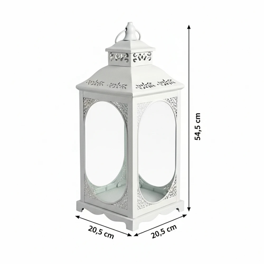 Dekoratívna lucerna ROSEHILL 54,5 cm biela