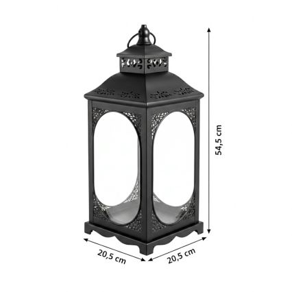 Dekoratívna lucerna ROSEHILL 54,5 cm čierna
