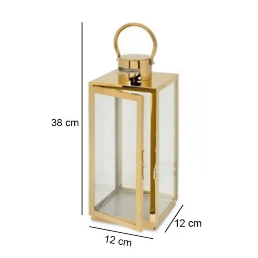 Dekoratívna lucerna TOWER 38 cm zlatá