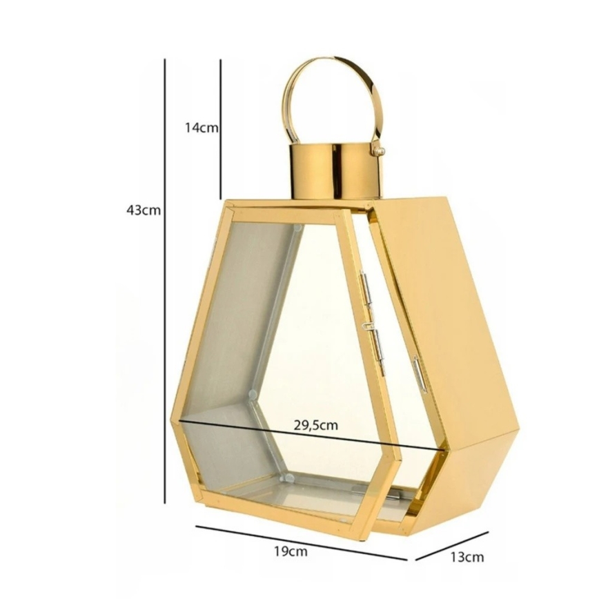 Dekoratívna lucerna TOWER 43 cm zlatá